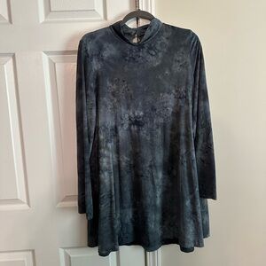 Faux-suede tie dye mini dress